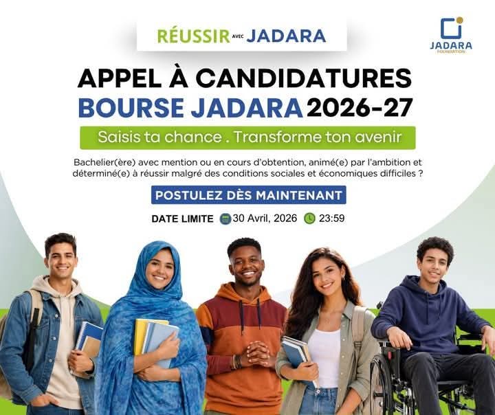 🎓️ Les candidatures pour la Bourse Jadara 2026/2027 sont ouvertes !